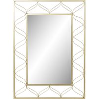 Miroir élégant en métal doré fait main pour décor chic - Doré brillant intense