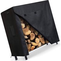 Firewood Storage, 1.22 m Outdoor Firewood Rack with Cover, Includes Thickened and Widened Rungs, Sturdy Wood Rack Log Holder, Easy to Assemble, 122 x 61 x 107 cm