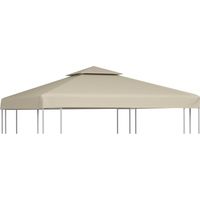Vidaxl – Toile de remplacement pour tonnelle 310 g/m² – Beige 3 x 3 m – Protection UV et pluie – Coins renforcés pour durabilité