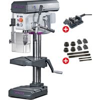 Perceuse d'établi jusque ø 24 mm raccord CM2 850W 230V 7 vitesses + étau de perçage + jeu de boulons Optidrill B24H PACK 230V