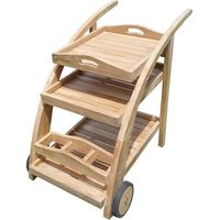 Desserte de jardin en teck massif premium – Longueur 90cm – Hauteur 80cm – Assemblage tenon/mortaise – Finition brute poncée – Teck'Line