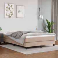 Lit adulte Contemporain Lit à sommier à sommier tapissier avec matelas Cappuccino 140x200 cm 65034