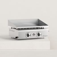 Plancha à gaz 2 feux inox massif – Surface de cuisson 53 x 35 cm – Puissance 5 kW – Température maximale 350°C