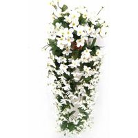 Fleurs artificielles suspendues à 4 pétales, fleurs artificielles suspendues de glycine pour la décoration de la maison de mariage (blanc)