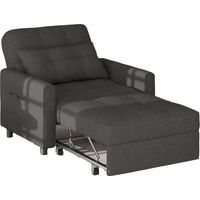 Fauteuil Convertible Bealife Fauteuil Lit Canapé 1 Place Chaise Longue Coussin Réglable Rangement Roues Pliante
