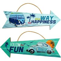 Signes Grimalt Mur de la plaque en bois en bois Adorno Wall Arrow 2U Plaques de bois bleu 1x30x10cm 29680