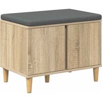 vidaXL Hall Bench with Cushion with Storage Sonoma Oak 60 x 38 x 46 cm