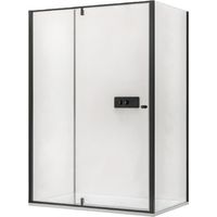 BERNSTEIN - Paroi de douche 80x120cm Noire mat en verre 6mm Parre douche angle portes pliantes sur panneau - NT606 FLEX