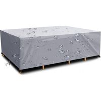 Copertura per mobili da giardino 150x90x75cm argento 420D Oxford Telo di protezione per tavolo da giardino rettangolare Impermeabile Antivento Anti-UV Resistente al freddo