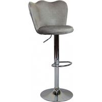 Tabouret intérieur réglable à hauteur avec structure métallique et siège de velours de rêve Tan