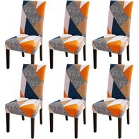 Stuhlhussen 6er Set Stretch Stuhlhussen für Esszimmerstühle, Abnehmbarer Waschbarer Stühle Schutz Dekoration Stuhlbezug für Haus, Küche, Hotel, Restaurant, Bankett, Hochzeit, Party