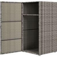 Armadio da Giardino Rotin PE 2 Vani Grigio 60x63x120cm