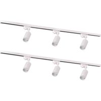 Kit binario PARIS bianco 6 faretti GU10 Polux 321626