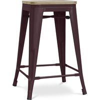 Sgabello da bar di design industriale - Legno e acciaio - 61 cm - Stylix Bronzo
