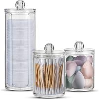 Organizer Bagno Trasparenti – Set 3 Pezzi Con Coperchio Multiuso In Pp