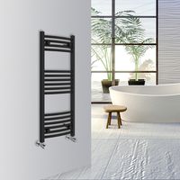 WarmeHaus Curved Bathroom Heated Towel Rail 1000x400mm Black