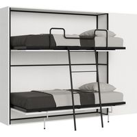 Letto "Verona" doppio a scomparsa con scompartimenti, in legno, con apertura orizzontale, per camera da letto -Senza materasso / Composizione I