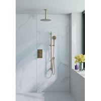 FugaFlow Eccelente Acces Ensemble de douche de pluie encastré - thermostatique - bras de plafond - barre coulissante - douche de tête 25cm - douchette