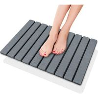 Tapis de bain pliable en terre de diatomées naturelle, antidérapant, séchage rapide, ultra-absorbant, 60 x 39 cm, tapis de douche pour salle de bain, maison et cuisine