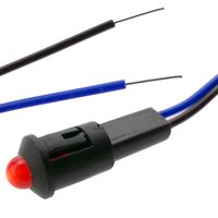 Bematik – Lampe témoin LED 8mm 220VAC – Indicateur lumineux rouge pour panneaux électroniques – Câble de 200 mm – Compatible avec foret de 8 mm