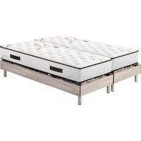 Ensemble relaxation S73+Matelas mousse Myriade 4 - 5 zones - 2x80x200 - Chêne clair