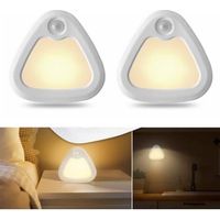 LED-Nachtlicht mit Bewegungsmelder, kabellose batteriebetriebene Innenbeleuchtung mit Magnetfuß, warmgelbes LED-Licht (2er-Pack)