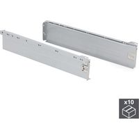 Lot de 10 tiroirs de cuisine Ultrabox, hauteur 118mm, profondeur 500mm, Acier, Gris métallisé - talla