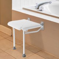 Chaise de mur de douche pliable pour handicapés chaise de bain en alliage d'aluminium chaise de douche antidérapante, chaise de bain pliante murale peut porter 100Kg