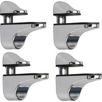 CREA Adjustable Glass Shelf Bracket, 4 Pcs Glass Shelf Bracket, Wall Mounted Glass Clamp, Glass Shelf Bracket, For Glass Shelf
