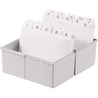 Karteikasten 16,5 x 12,8 x 9,5 cm (B x H x T) DIN A6 quer 400 Karten Polystyrol lichtgrau