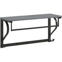 Wandmontierter Kleiderständer, Kleiderhaken, 5 Haken, oberes Fach, vielseitig, Grau