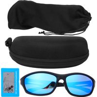 Ortviai Lunettes de soleil polarisées pour vélo et sports outdoor – Monture noire, verres bleus, protection UV400,防护眼镜