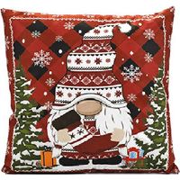 Cuscino Natalizio Decorativo cm 45X45 QUADRATO Arredo Casa Feste di Natale Per Divano, Letto sedie Poltrona Cuscino Imbottito con 6 Fantasie Natalizie - decori: DEC GNOMI