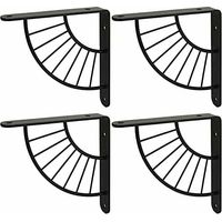CVBDFH 4PCS Black Wall Shelf Bracket 150×150MM Heavy Duty Metal Bracket Shelf Bracket Wall Shelf Bracket for Wall Shelf - Max Load 50KG