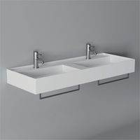 Lavabo Hide sospeso cm. 120x45 doppia vasca rettangolare in