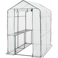 Serra da giardino in acciaio e polietilene con ripiani integrati 120 x 186 x 190 cm 030008255