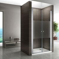 i-flair Duschtür, Duschabtrennung aus 6 mm teilsatiniertem Sicherheitsglas Breite: 84-88 cm - Höhe: 185 cm