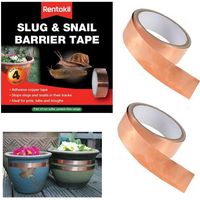 Rentokil Chemical Free Slug Snail Repellent Adhesive Plant Pot Copper 4M Tape X2