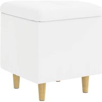 vidaXL Pouf de rangement Blanc 40 x 40 x 45 cm Simili cuir
