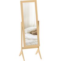Espejo de Pie Cuerpo Entero Reclinable 47x46x148 cm Espejo de Cuerpo Entero Independiente con Marco rectangular Roble