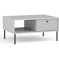 Table basse 1 porte 1 niche blanc mat Iris
