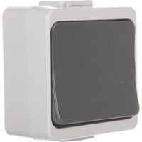 Interrupteur simple Jantar-bis avec éclairage n/t IP44 gris WNT-1J-b/S