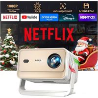 Gimbal N6 Pro Vidéoprojecteur 1080P, Wifi6 Bt, Netflix, Auto Calibration, Commande Vocale, 700 Lm, Portable