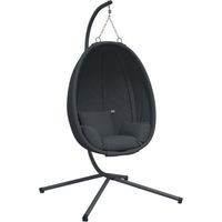 Fauteuil relax Fauteuil suspendu avec support en tissu anthracite et acier