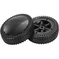 Lot de 2 roues noires de 15 cm pour barbecue, roulement fluide.