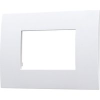 Ettroit VA83301 Placca serie Venus, 3 moduli, plastica, bianca, compatibile con serie Vimar Arkè