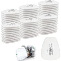 Rapanda – Pack of 60 3M cotton filters for full face masks – CN 5N11 insert filter – High air permeability – Compatible with 6000, 6200, 6800, 7501, 7502, FF402