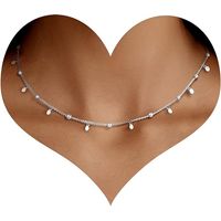Collier ras du cou délicat pour femme, plaqué or 14 carats, chaîne minimaliste, collier ras du cou tendance avec perles satellites, bijoux à offrir