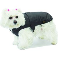Fashion Dog Hundemantel mit Kunstpelz-Futter - Schwarz - 27 cm