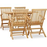 Set da Pranzo per Esterni 5 pz in Legno Massello di Teak vidaXL